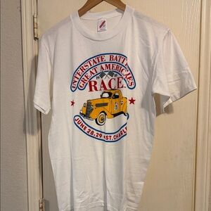 Vintage interstate batteries great American race 1988 White Graphic T-Shirt